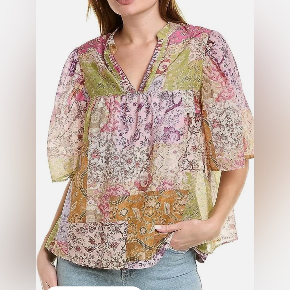 JOHNNY WAS MULTICOLOR PATCHWORK BLOUSE. - image 8